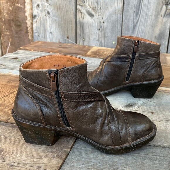 The art company ankle - Gem The Art Company Oteiza 653 Geometric Heel Olive Leather Ankle Boot Sz EU 40 US 9
